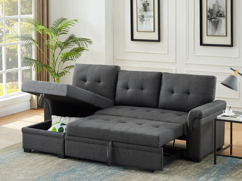 Destiny Reversible Sleeper Sectional Sofa With Storage Chaise