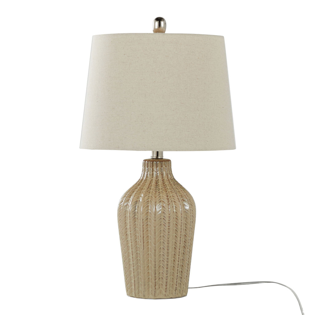 Contemporary Table Lamp Set of 2 with Chevron Pattern - Multiple Colors