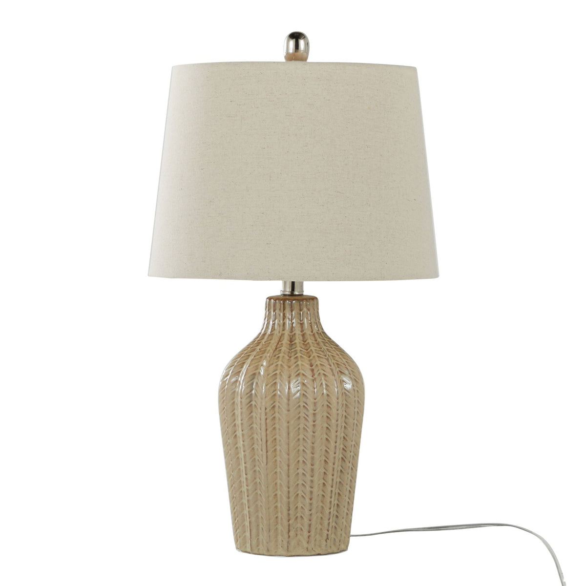 Contemporary Table Lamp Set of 2 with Chevron Pattern - Multiple Colors