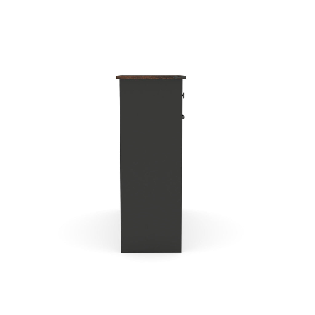 Double Tilt Out Trash Cabinet with Hideaway Drawer - Barn Door Style