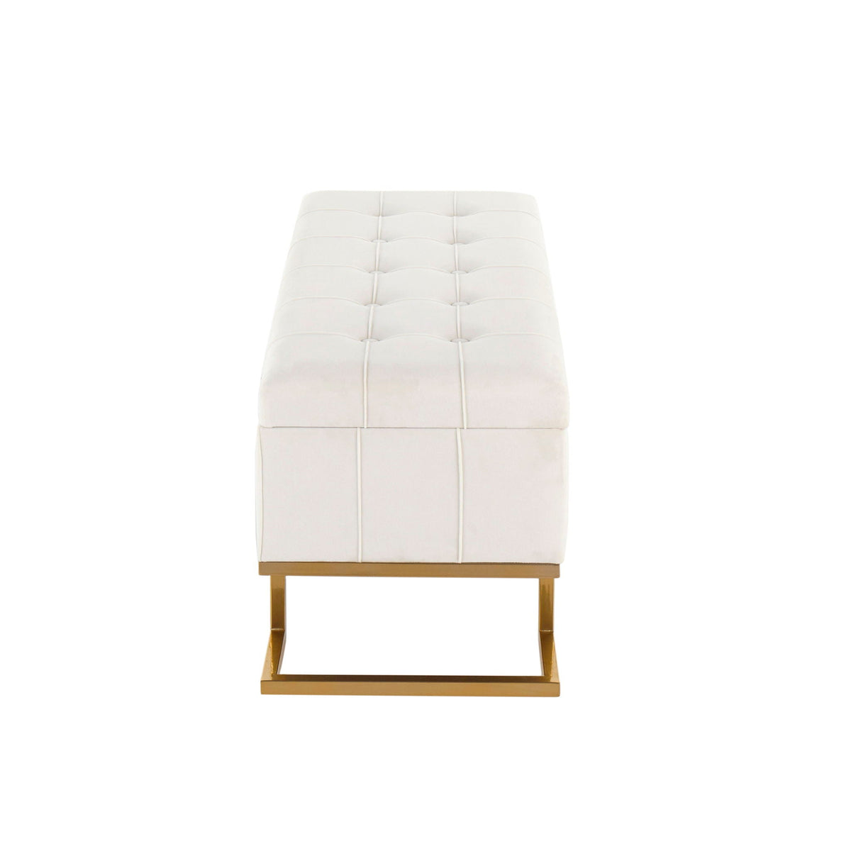 Contemporary Storage Bench with Flip-Top Storage - White