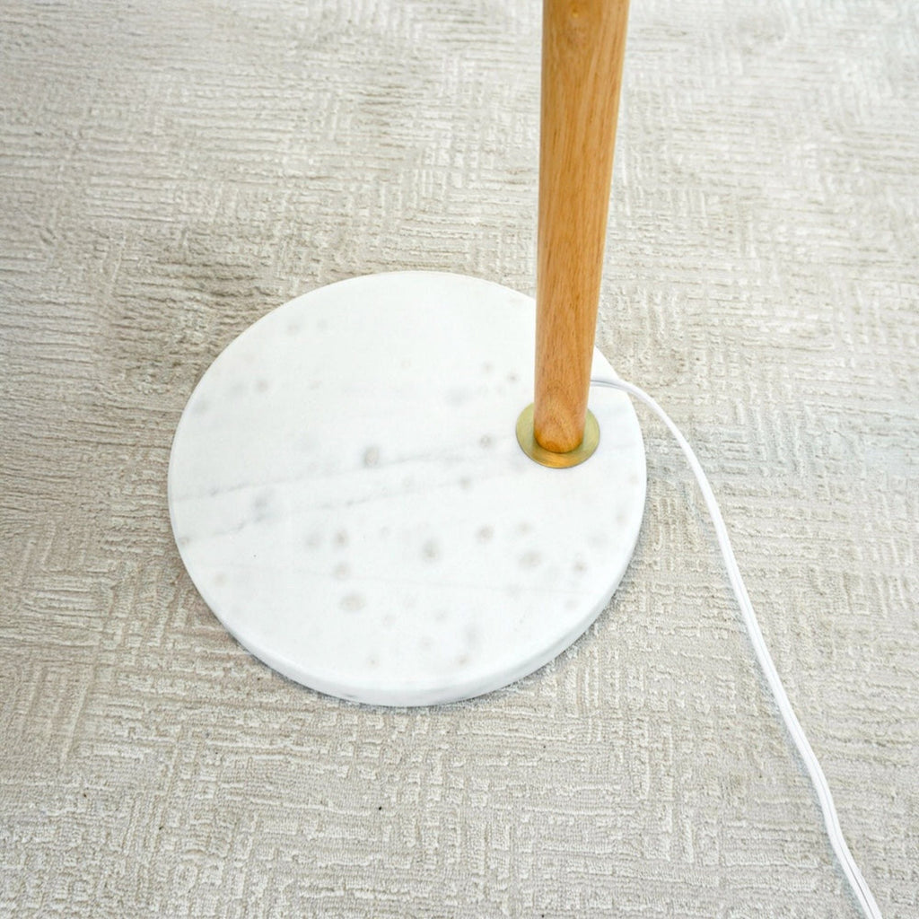Tall Corner Floor Lamp with Foot Switch - White