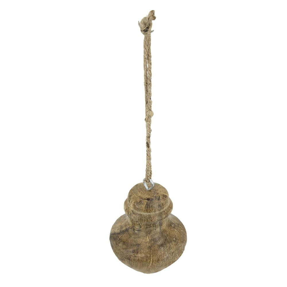 Wooden Hanging Ornaments for Christmas Tree with Mango Wood Craftsmanship - Honey Tone