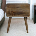 Curved Classic Nightstand with Classic Curved Design - Solid Wood