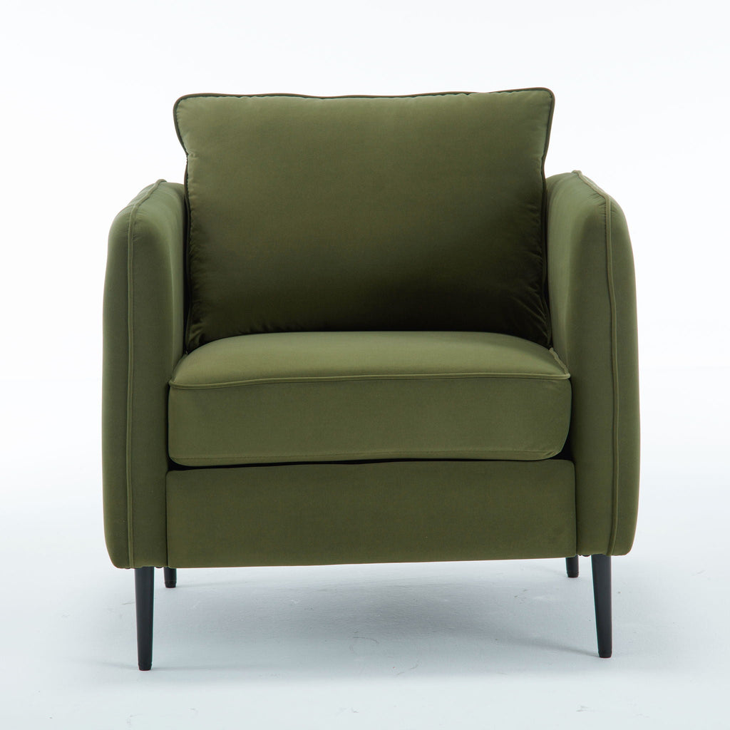 Accent Chair with Removable Pillow - Dark Green or Dark Red
