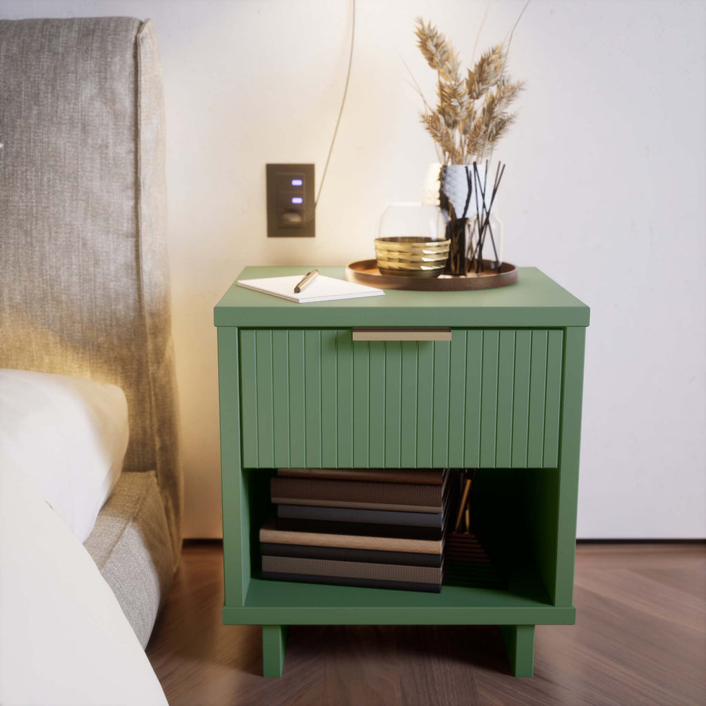 Granville Nightstand with 1 Drawer - Solid Wood Modern Accent Nightstand - Multiple Colors