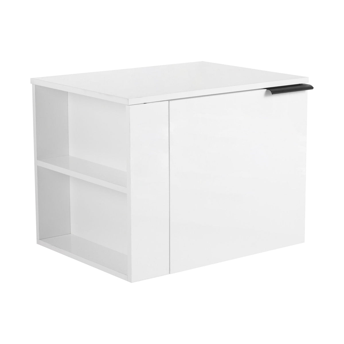 Modern Bathroom Vanity with Side Storage - Light Brown or White