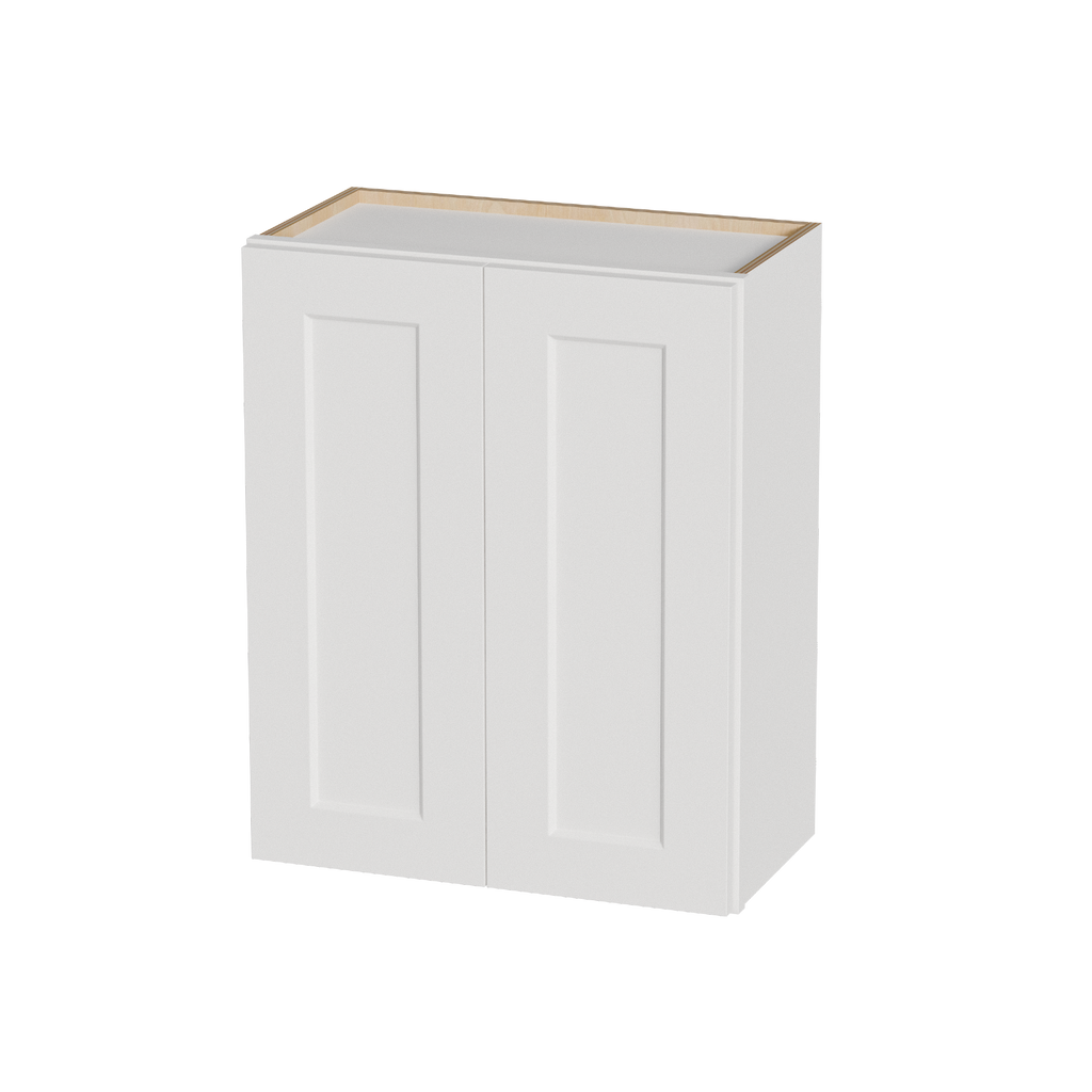 White Shaker Wood Wall Cabinet with Soft-Close Doors - White