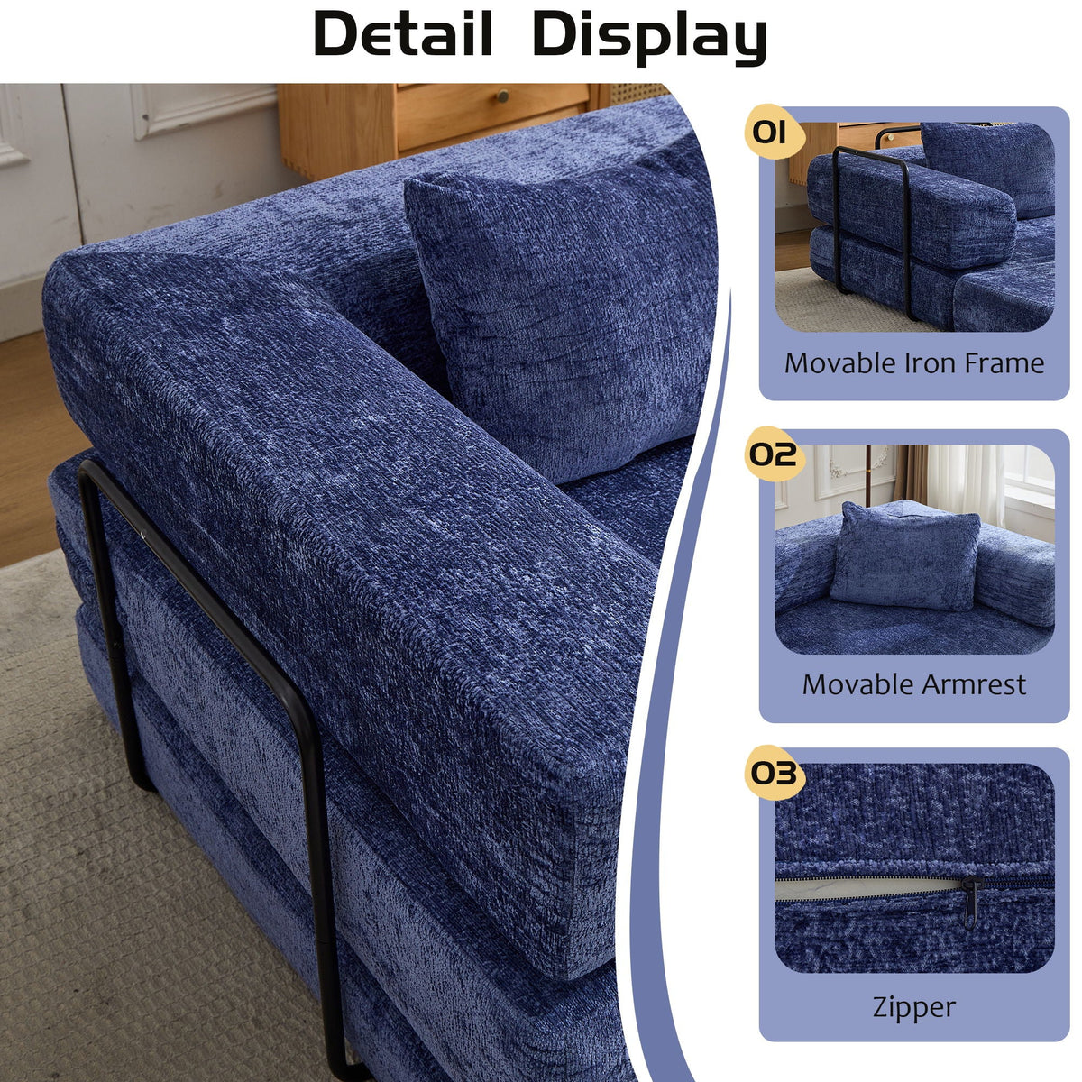 Convertible Floor Sofa Bed with Modular Design - Multiple Colors