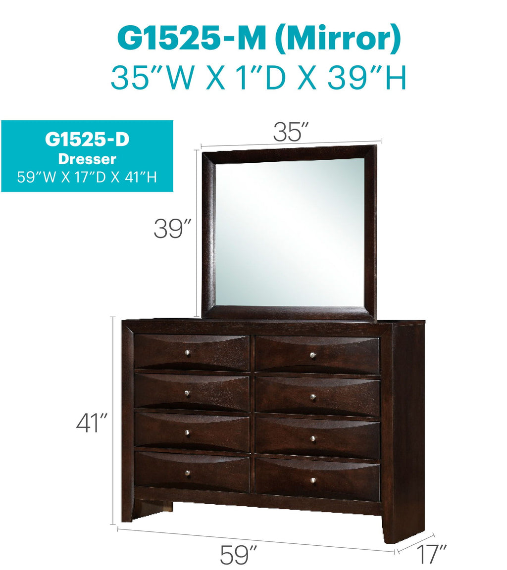 Marilla Dresser with Molded Resin Drawer Fronts - Multiple Colors