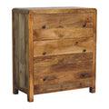 Solid Wood Three Drawer Chest with Smooth Finish - Oakish