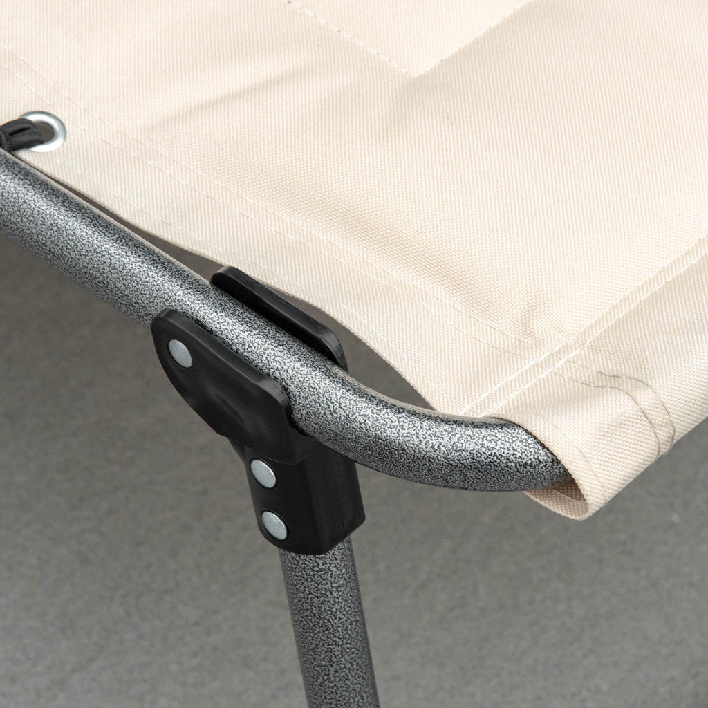 Padded Folding Chaise Lounge Chair with Adjustable Recline - Beige