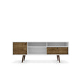 TV Stand with Wire Management and Storage - Light Brown or White