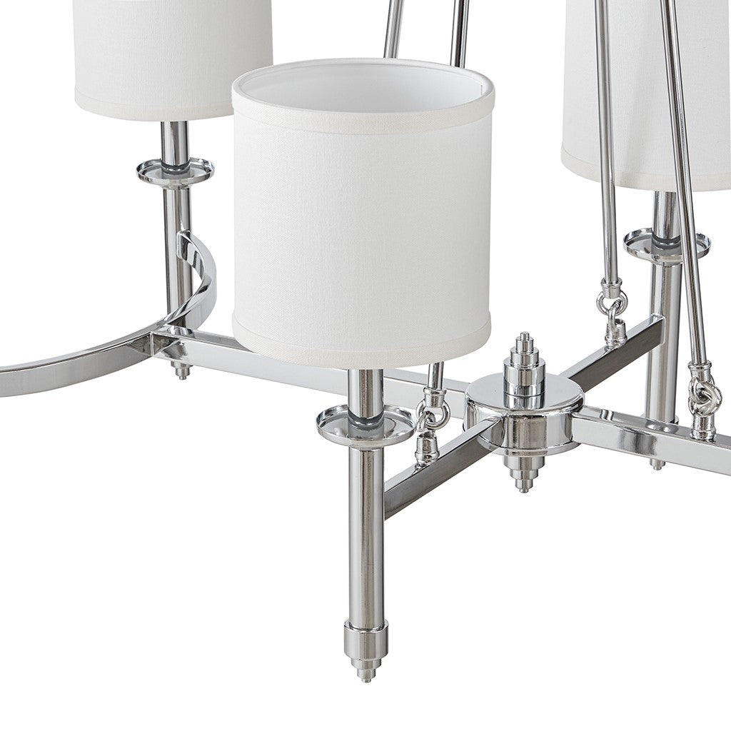 6-Light Chandelier with Fabric Drum Shades - Iron & Polyester
