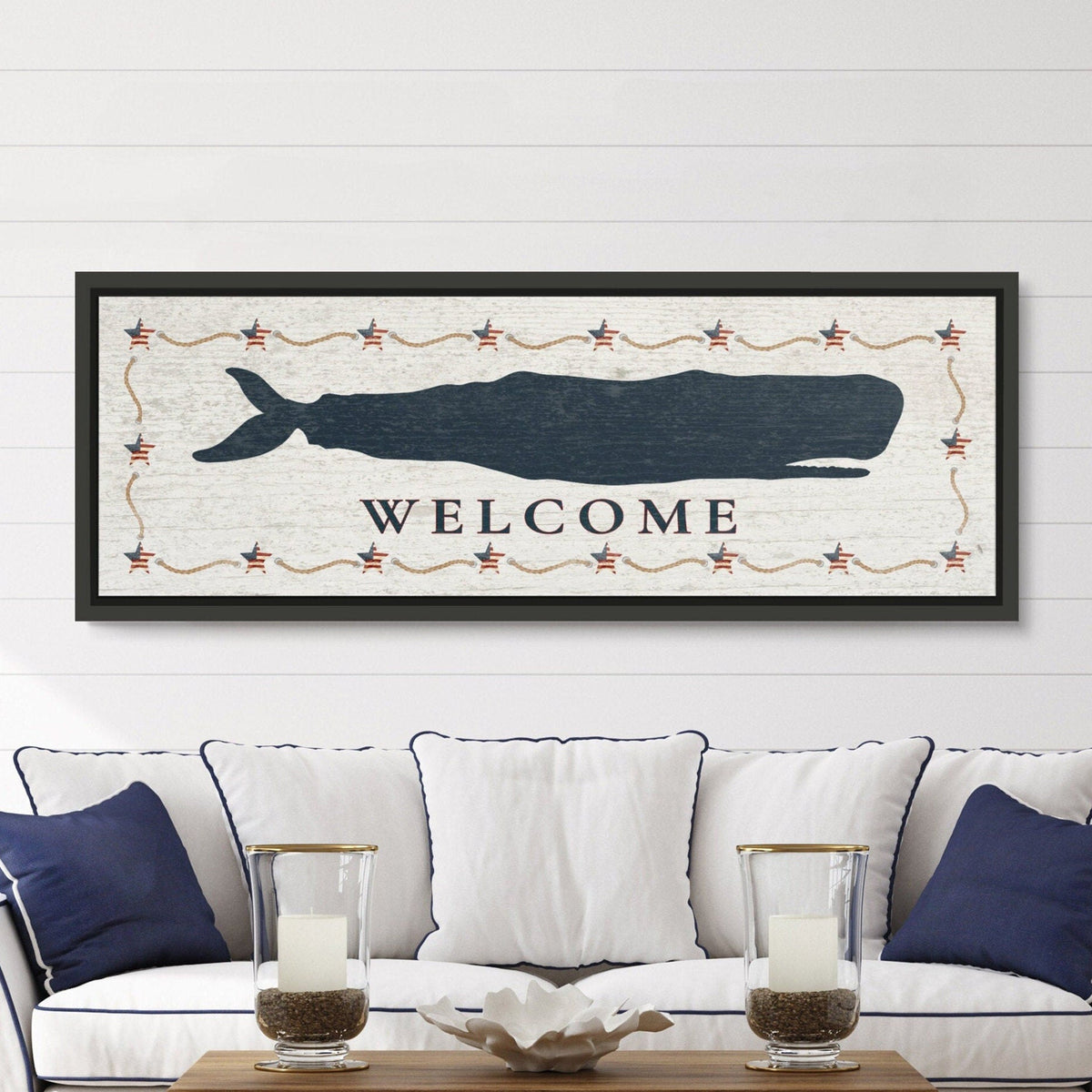 Personalized Framed Whale Canvas Sign