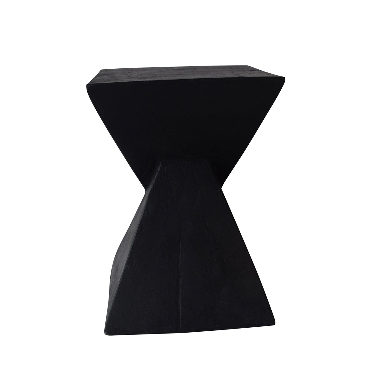 TESS Modern Side Table with Hourglass Design - Black or Natural