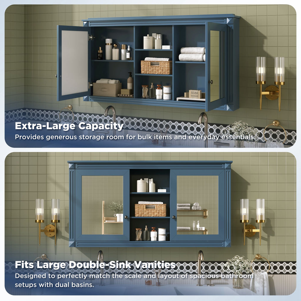 Modern Wall-Mount 2 In 1 Mirror Cabinet