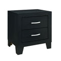 Black Modern Nightstand with Storage Drawers - Carlos