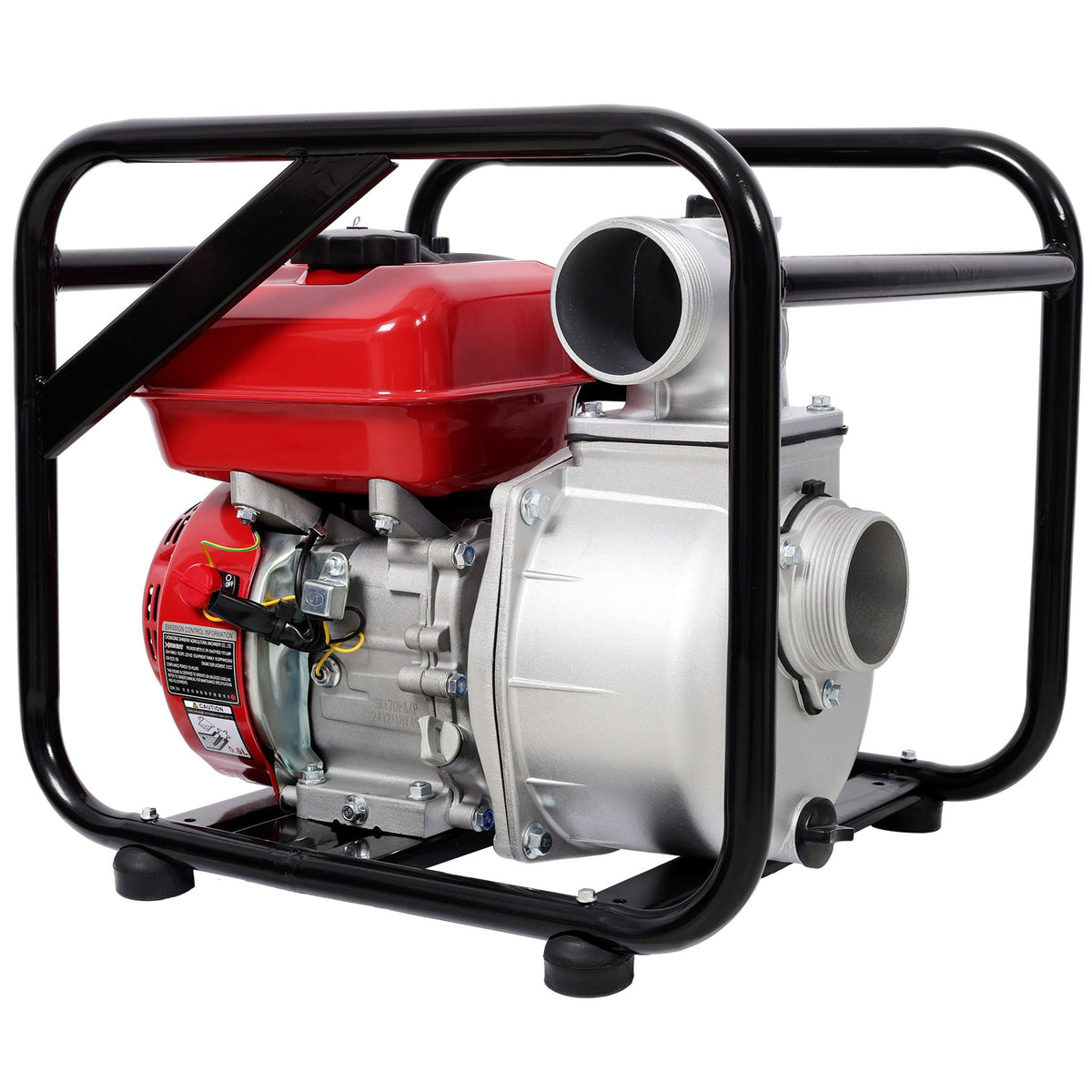Gasoline Powered Water Pump with 3" Inlet & Outlet, 264GPM Flow - Black / Red