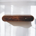 Solid Wood Wall-Mounted Console Table with Modern Design - California Walnut