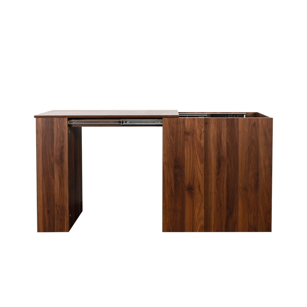 Computer Desk with Drawers, Modern Corner Home Office Storage