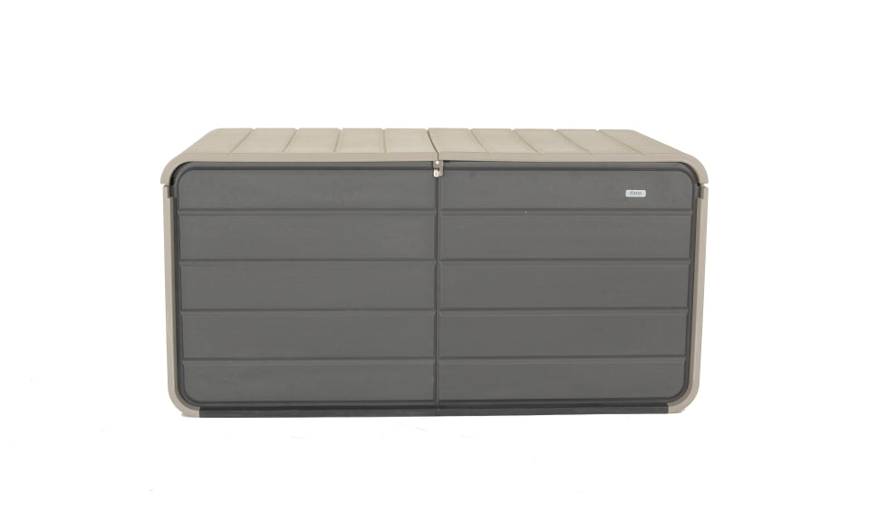 260 Gallon Plastic Deck Box with Wheels and Waterproof Lid - Gray