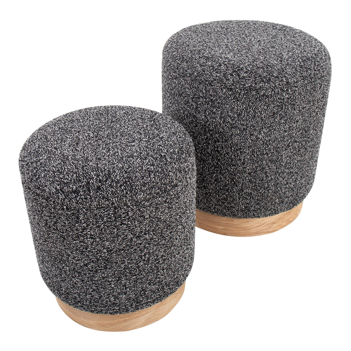 Contemporary Nesting Ottoman Set with Cushioned Top - Beige or Black