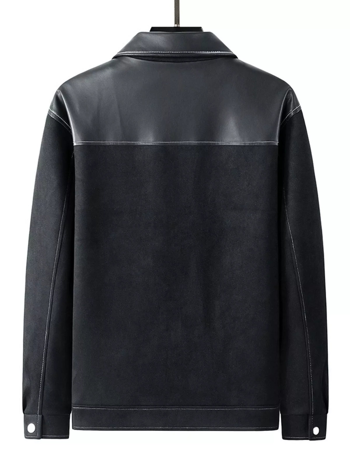 Men's Plus Size Snap Down Long Sleeve Shacket