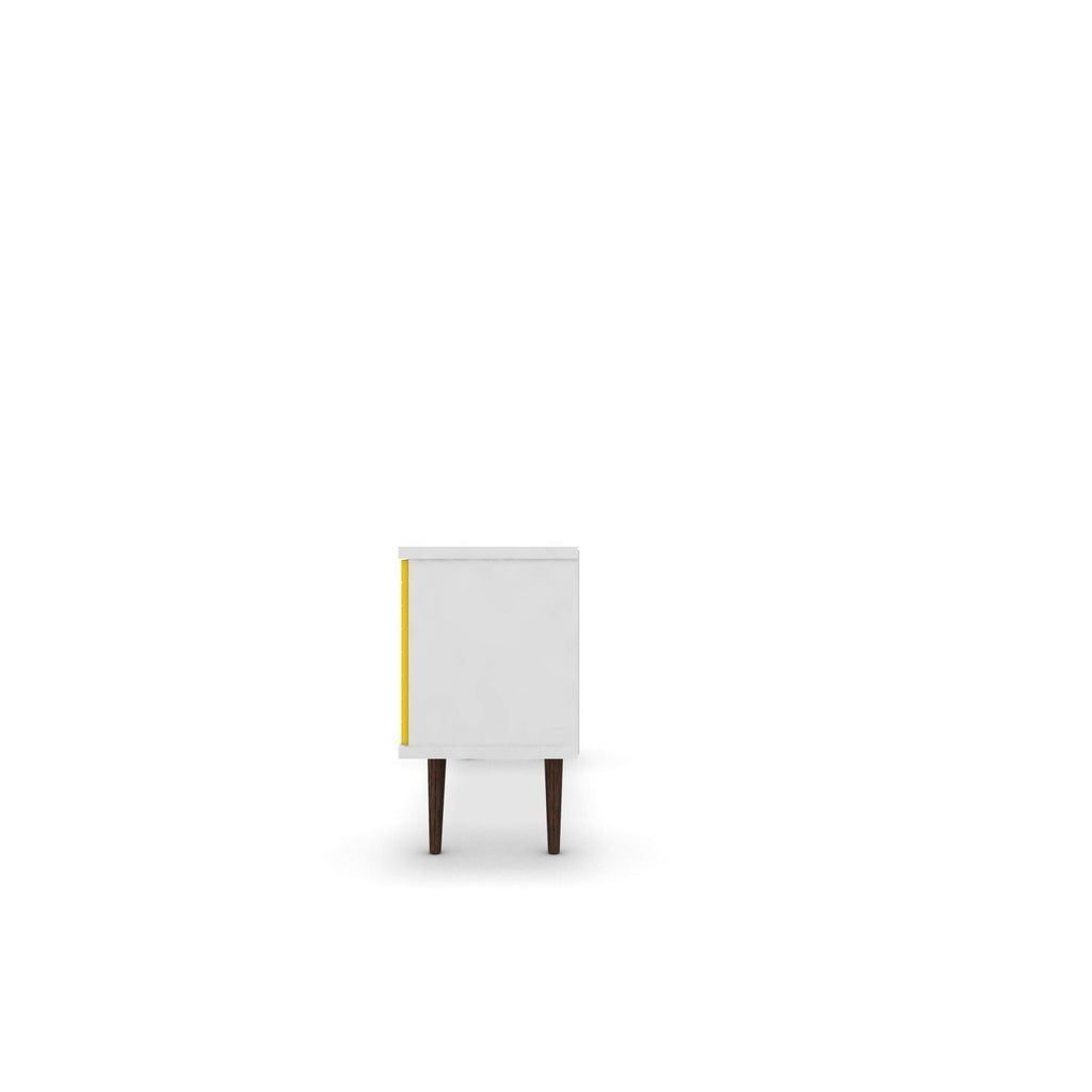 Smart Storage TV Stand with Solid Wood Legs - Multiple Colors