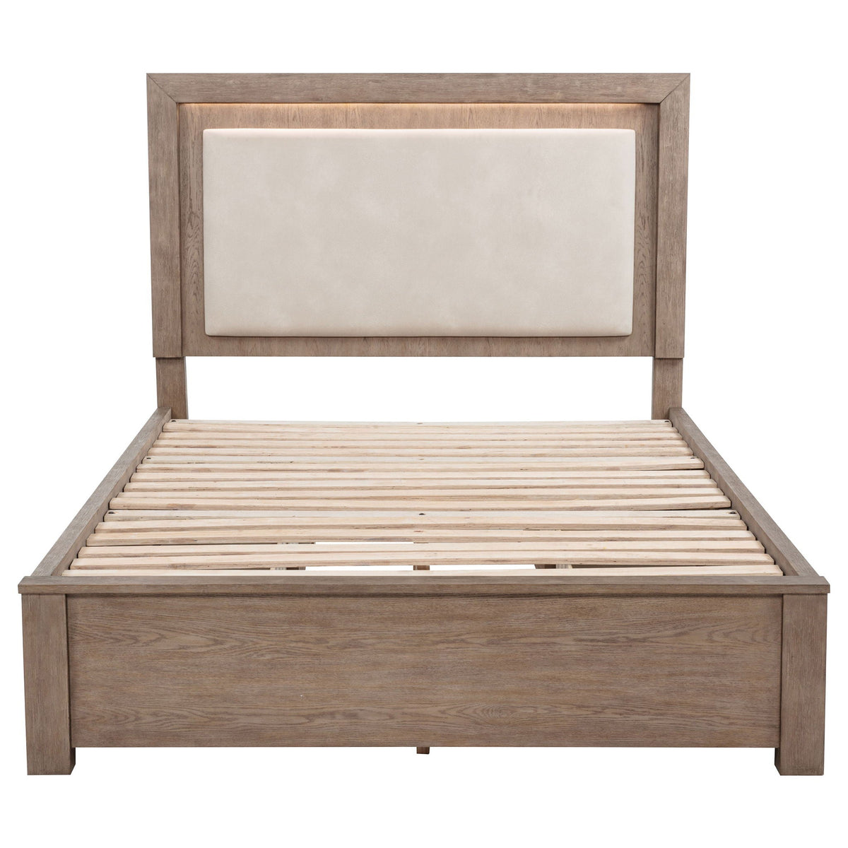 Kenora 56-inch Queen LED Storage Bed Barley Brown