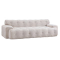 88 in. Cloud 3 Seater Chenille Sofa with Button Tufted Upholstery - Neutral