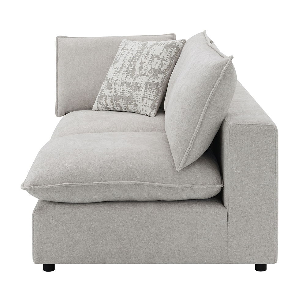 Marisa - Modular Left Facing Loveseat With 2 Pillows - Beige Boucle