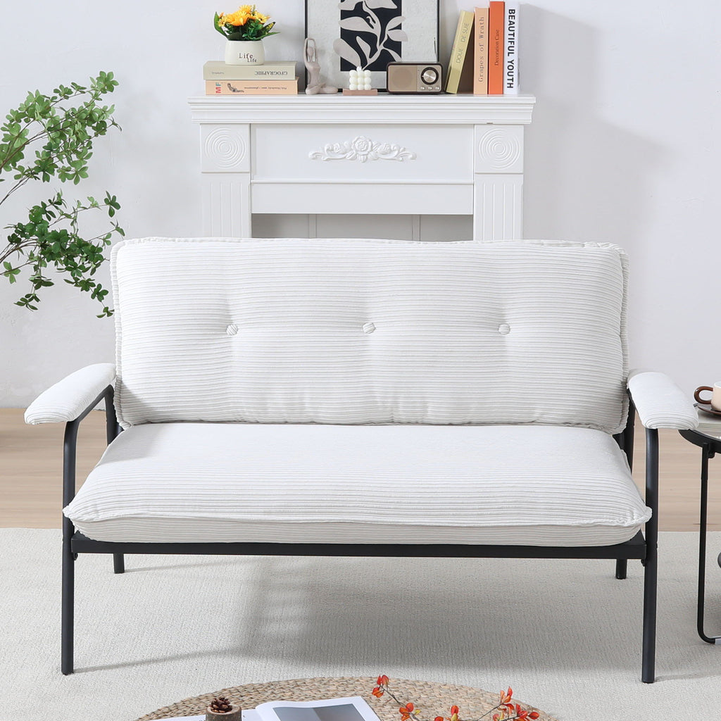 Modern Metal Frame Sofa with Sponge Filling - Beige