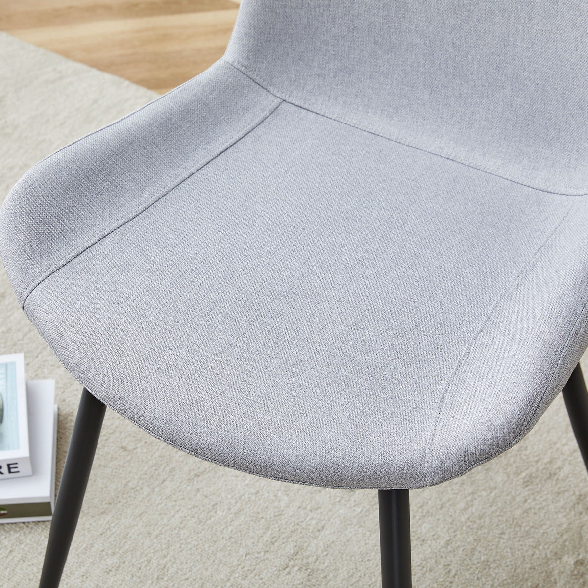 Modern Medieval Cushioned Chairs with Suede Backrest - Pearl Silver, White, or Gray