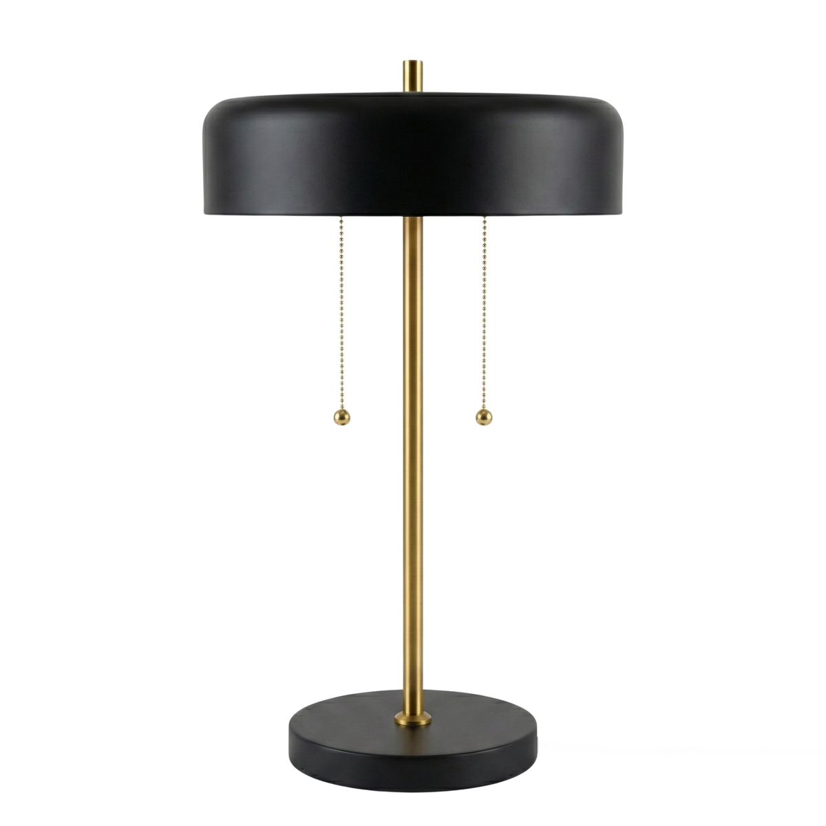 Nordic Creative Desk Bedside Table Lamp with Drum Shade - Black