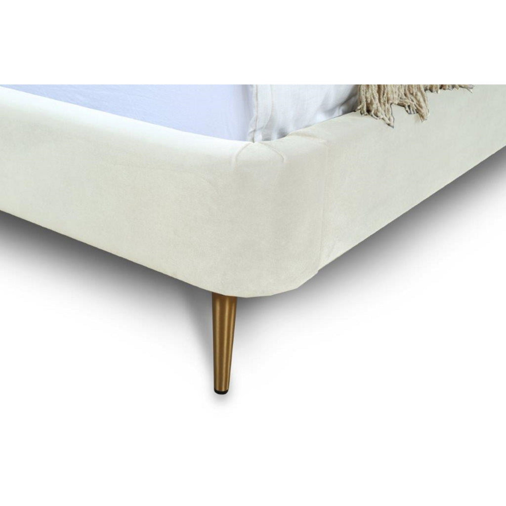 Heather Upholstered Bed with Curved Headboard - Multiple Colors