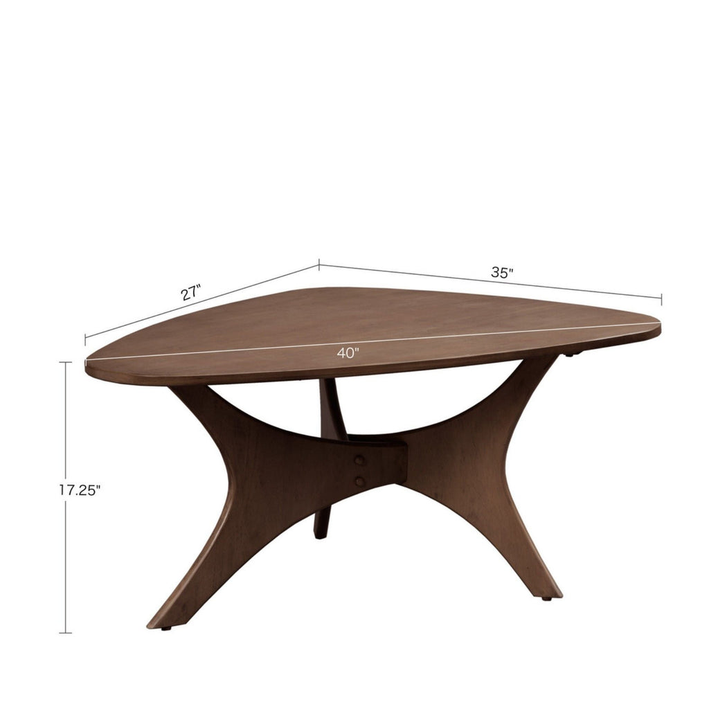 Triangle Side Table with Wood Veneer Top - Dark Brown or Light Brown