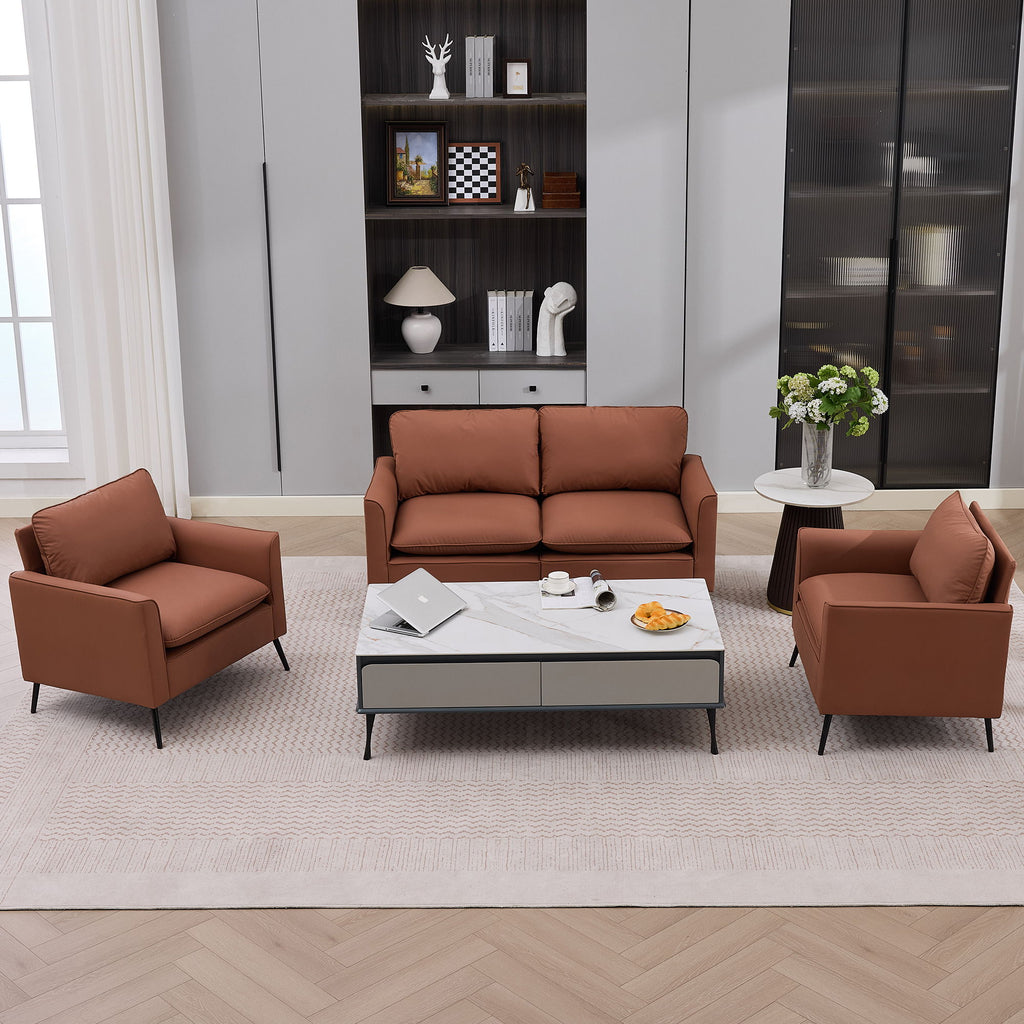 Upholstered Loveseat with Plush Headrest - Multiple Colors
