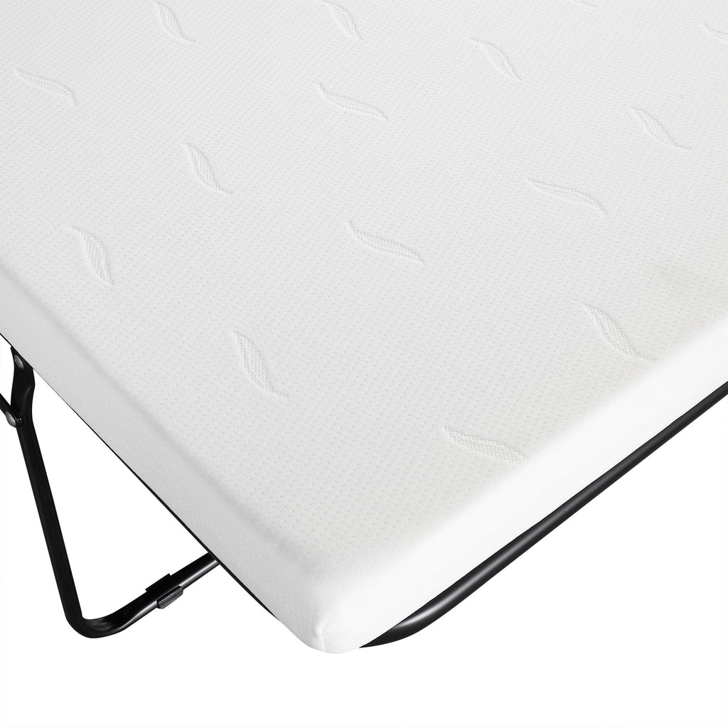 Twin Size Folding Ottoman Sleeper Bed with Mattress - Light Brown, Black, Dark Gray, White