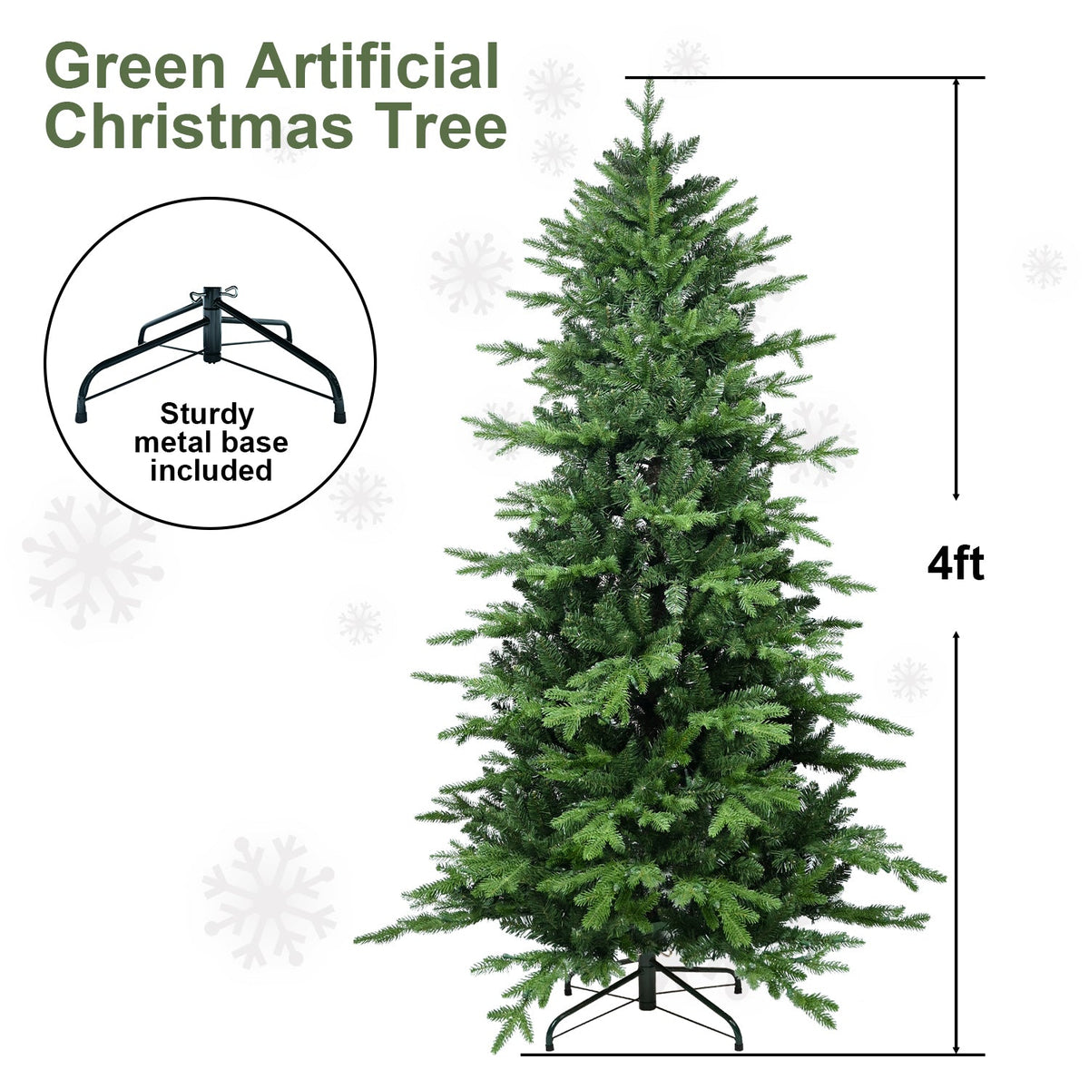 5FT Christmas Tree with Full PVC Branches – Green or Red