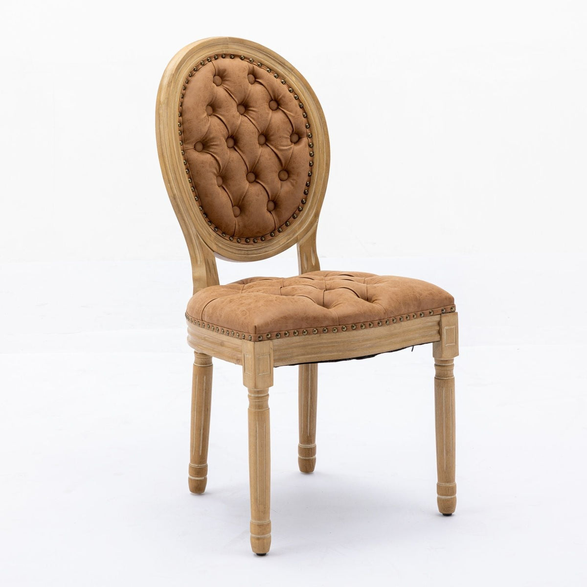 French Style Solid Wood Dining Chair with Nailhead Trim - Multiple Colors