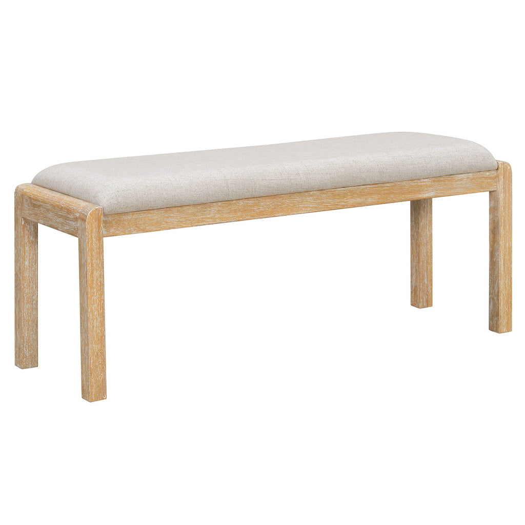 Extendable Dining Table Set with 4 Upholstered Chairs and 1 Bench