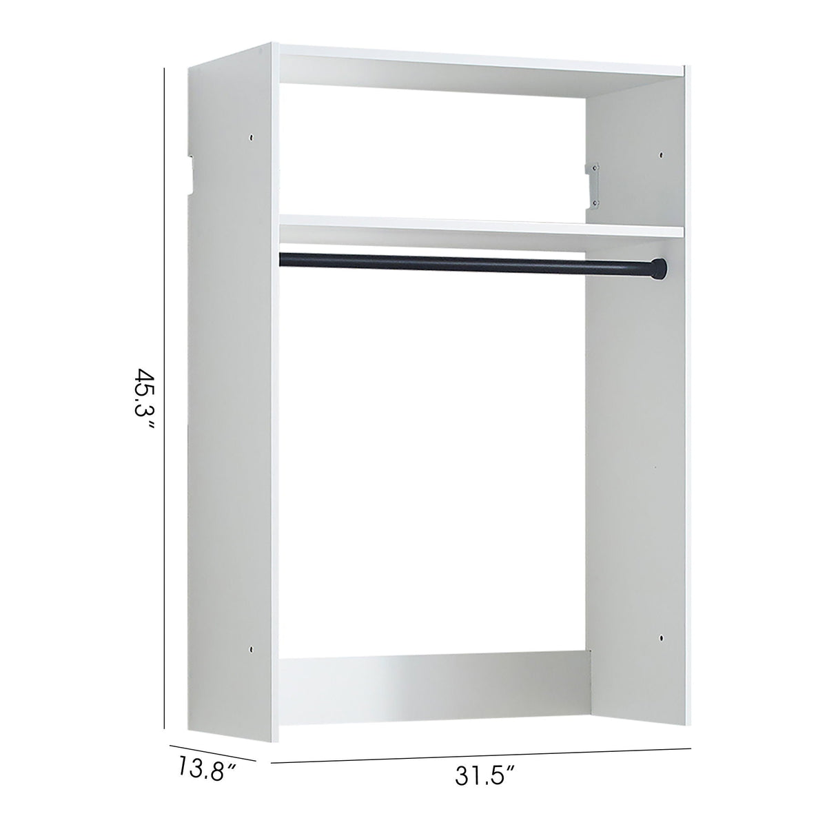Wall Mounted Wood Closet System with Modular Units – White or Light Brown