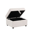 Movable Storage Ottoman Footrest with Hidden Storage - Beige or Dark Gray