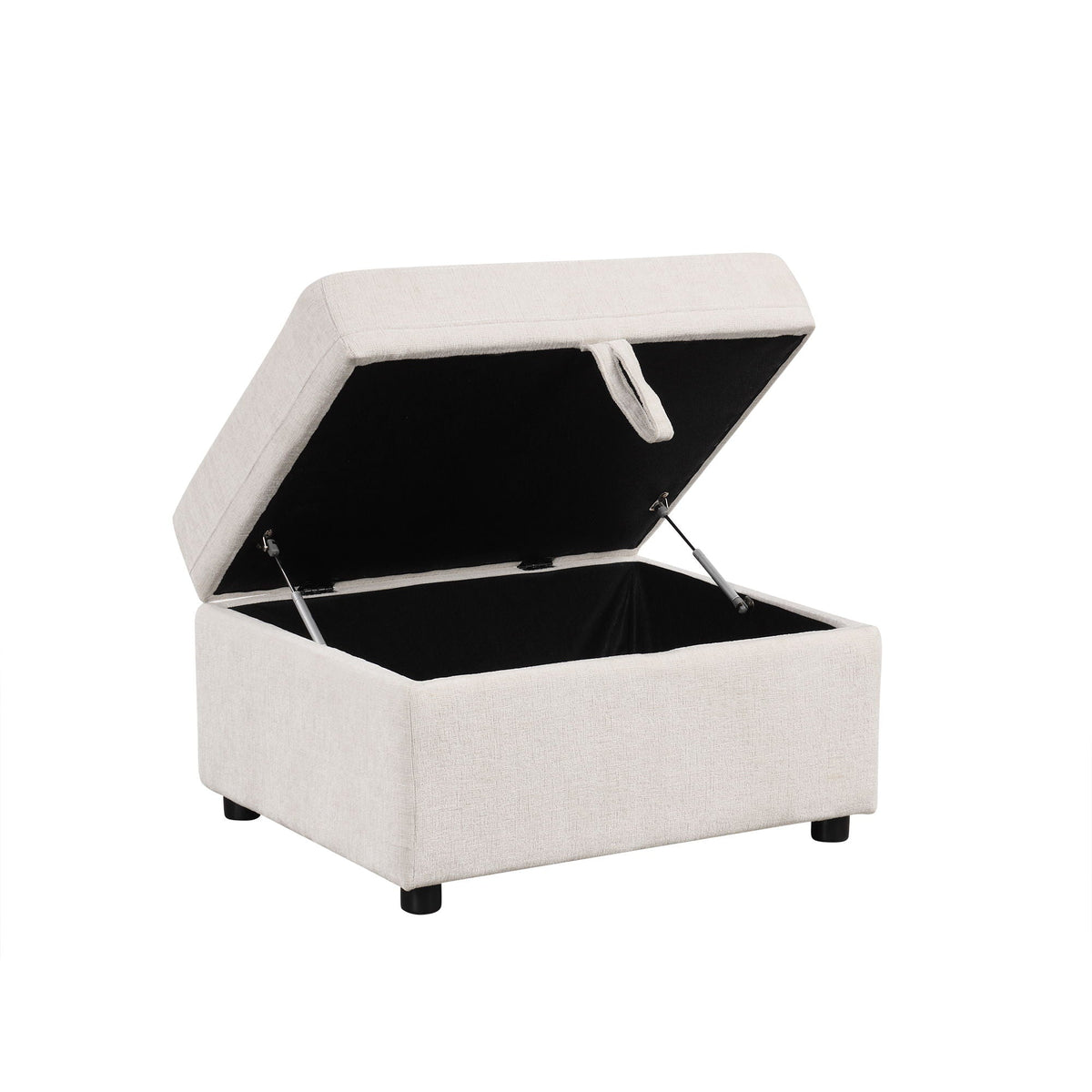 Movable Storage Ottoman Footrest with Hidden Storage - Beige or Dark Gray