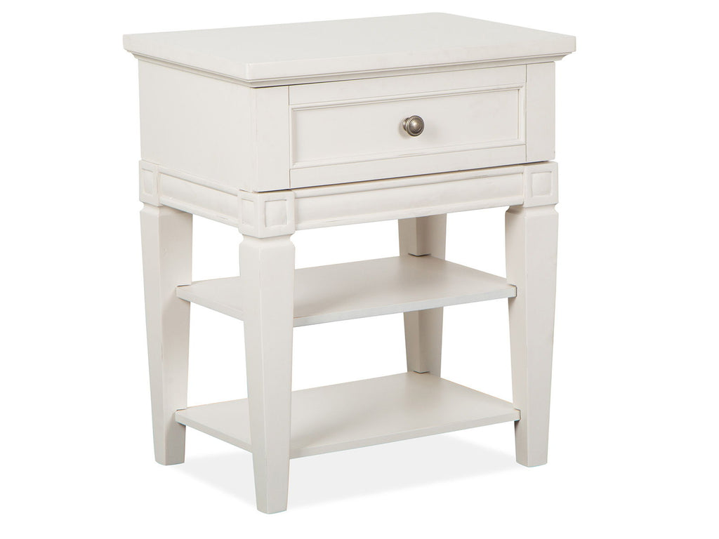 Willowbrook - Open Nightstand - Egg Shell White With Slight Rub Through