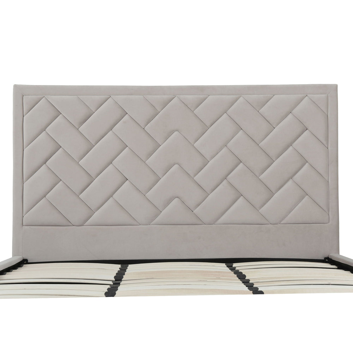 Upholstered Bed with Headboard and Slats - Multiple Colors