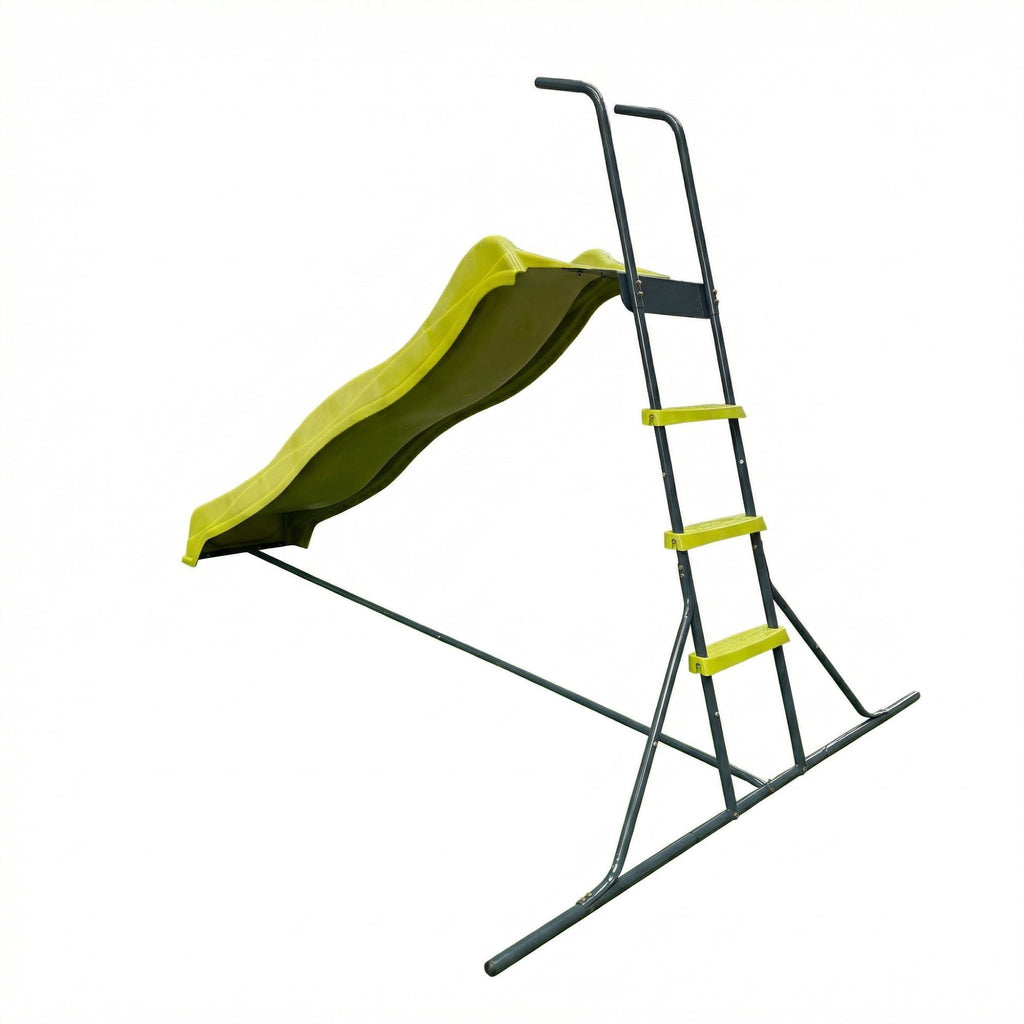 Indoor Freestanding Playground Equipment Slide with Safety Guardrails - Green