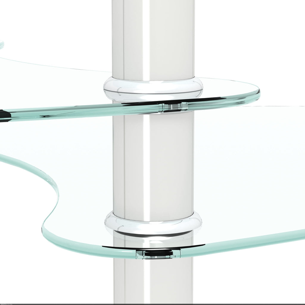 Transparent Oval Glass Coffee Table with 3-Layer Tempered Glass - White or Light Brown