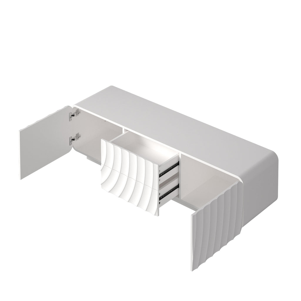 58" Modern Spiral Wave TV Console